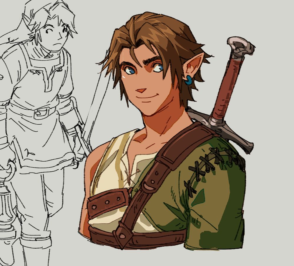 A portrait of Link in his Ordon Village outfit. 