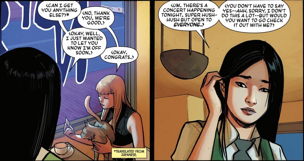 cute waitress asking Illyana out