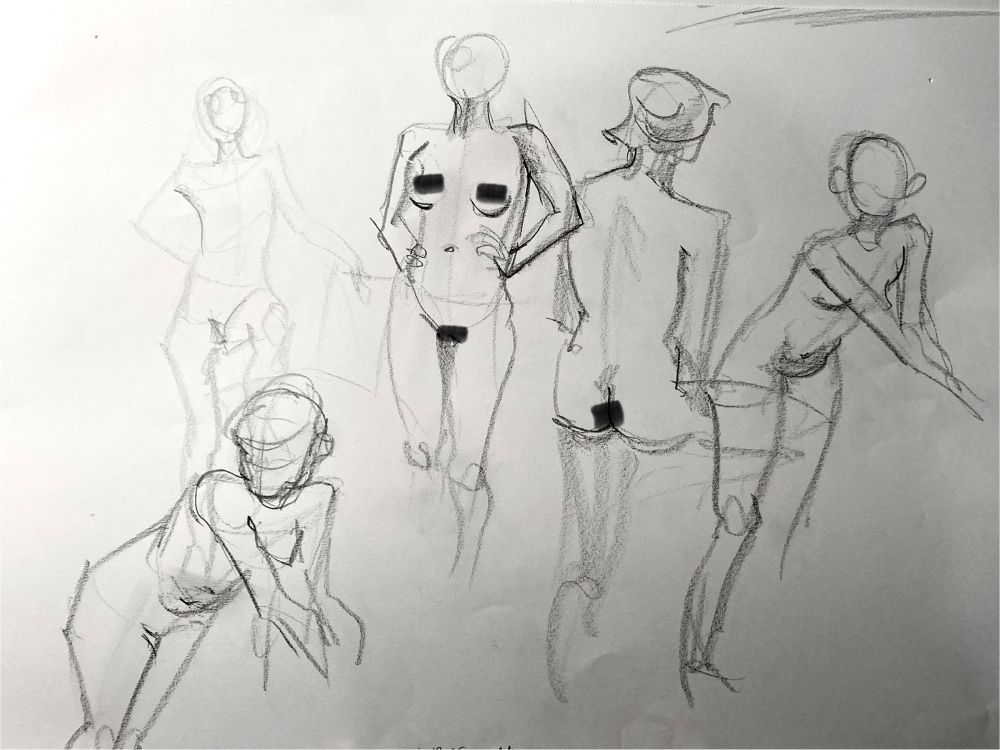A couple of one minute warm-up sketches