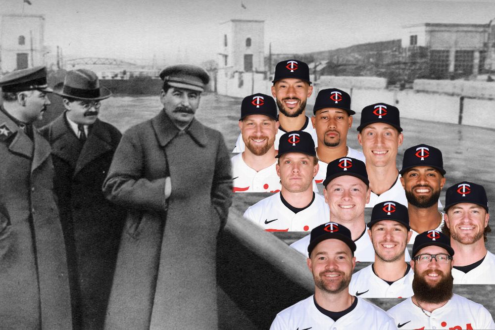 Stalin on a ship with 11 members of the Minnesota Twins