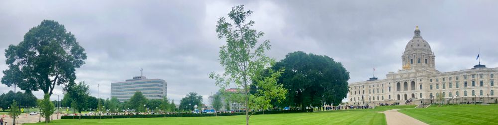panorama looking west, with Capitol at right and MLK Blvd at left