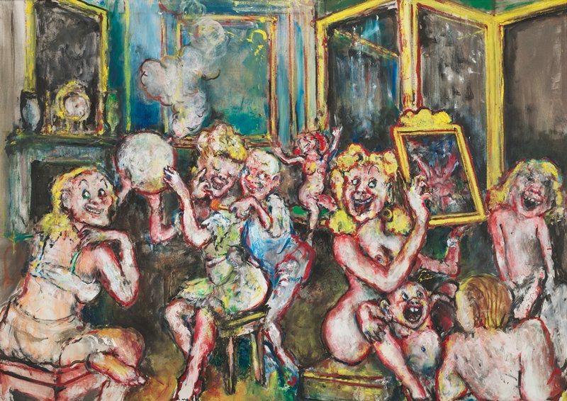 The Salon, 1965
Colorful cartoon like figures in a room