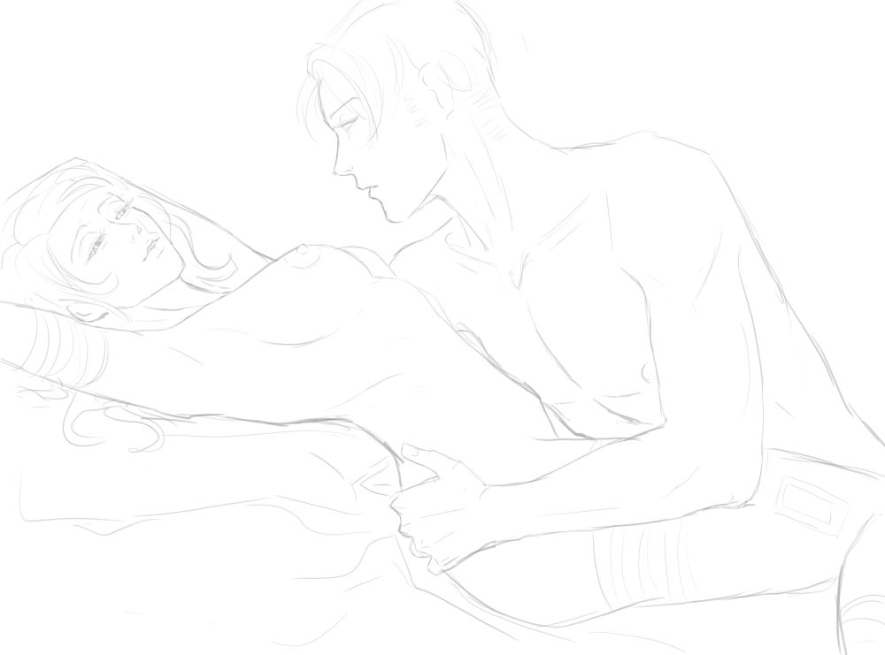 Petra and Levi from aot being intimate nsfw