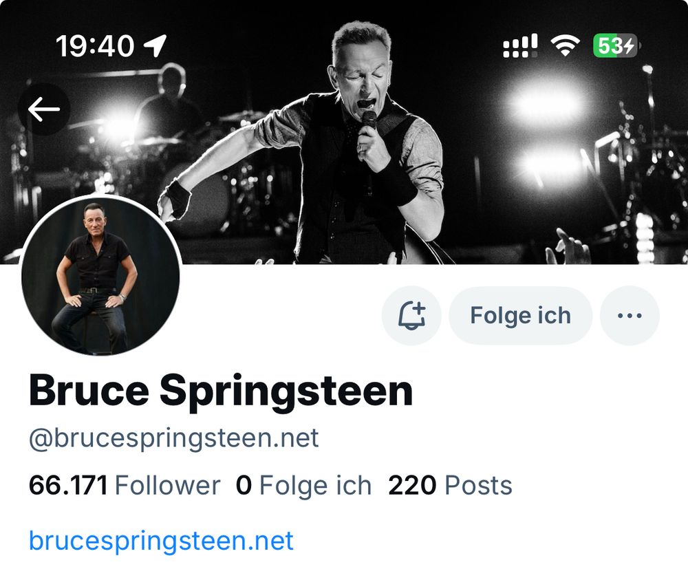 Screenshot account von Bruce Springsteen 
