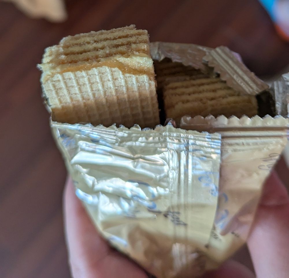 durian cream wafers, procured from T&T on 1st ave and renfrew