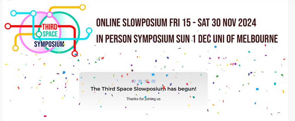 screenshot with third space slowposium banner with confettii and text saying it is open