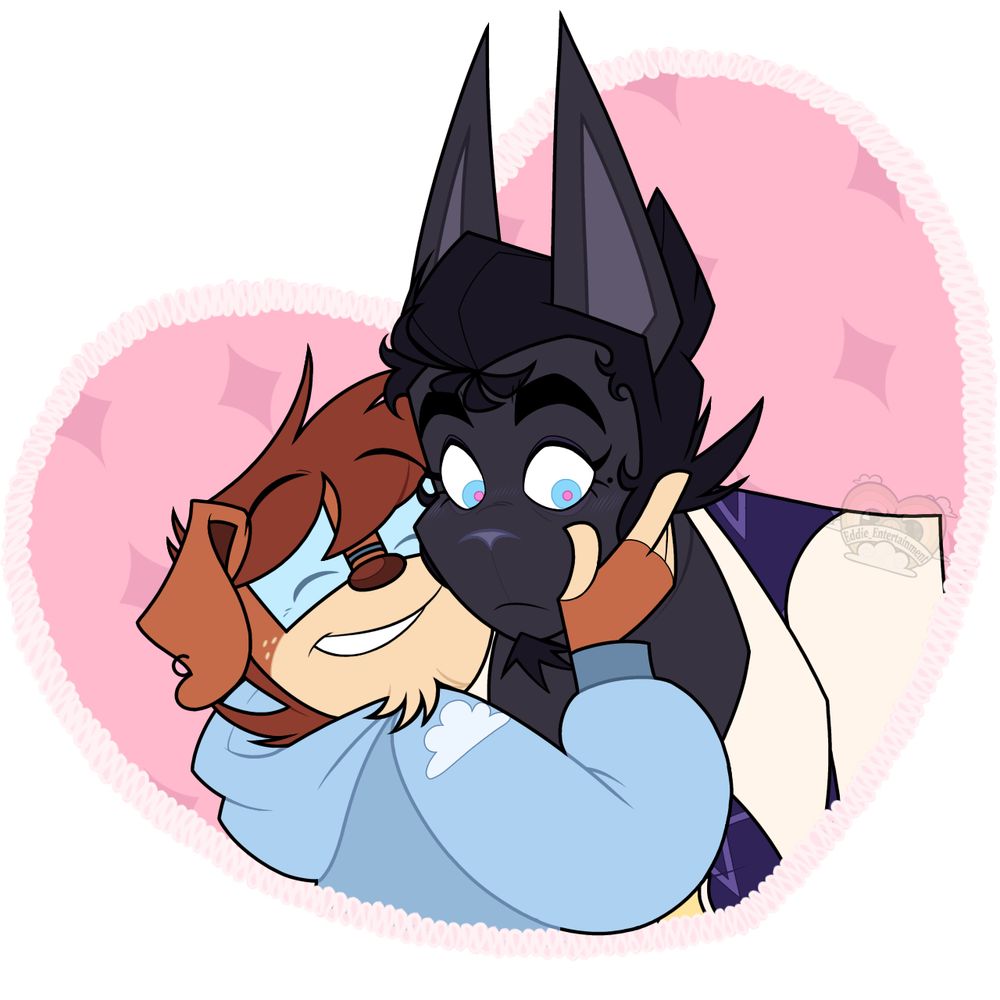 Danny Draven (the cat man) finding himself surprised when PJ (the little dog man) is showing him affection! 
