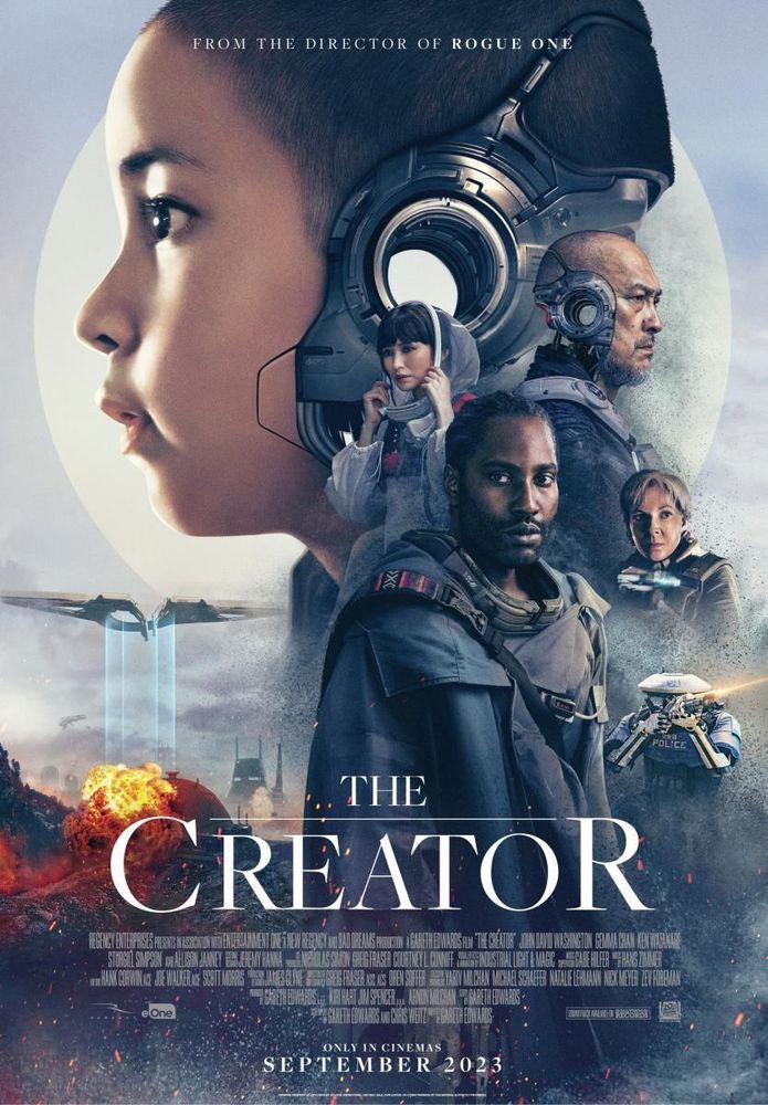 The Creator movie poster. Depicting main characters of the movie.