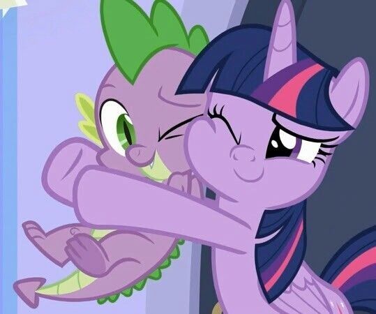 twilight sparkle hugging spike