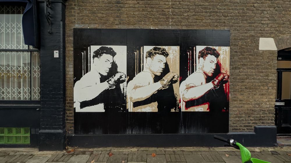 Wall Artwork of a boxer. 