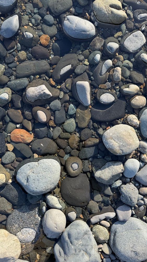 River stones in water