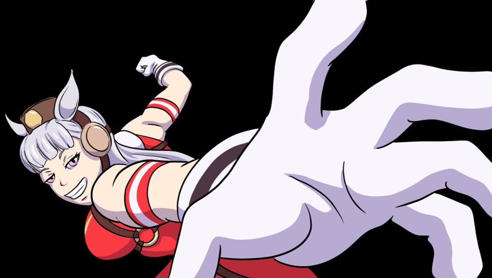 goldship from umamusume about to throw a punch