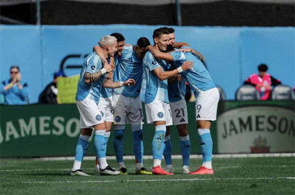 New York City FC players celebrate