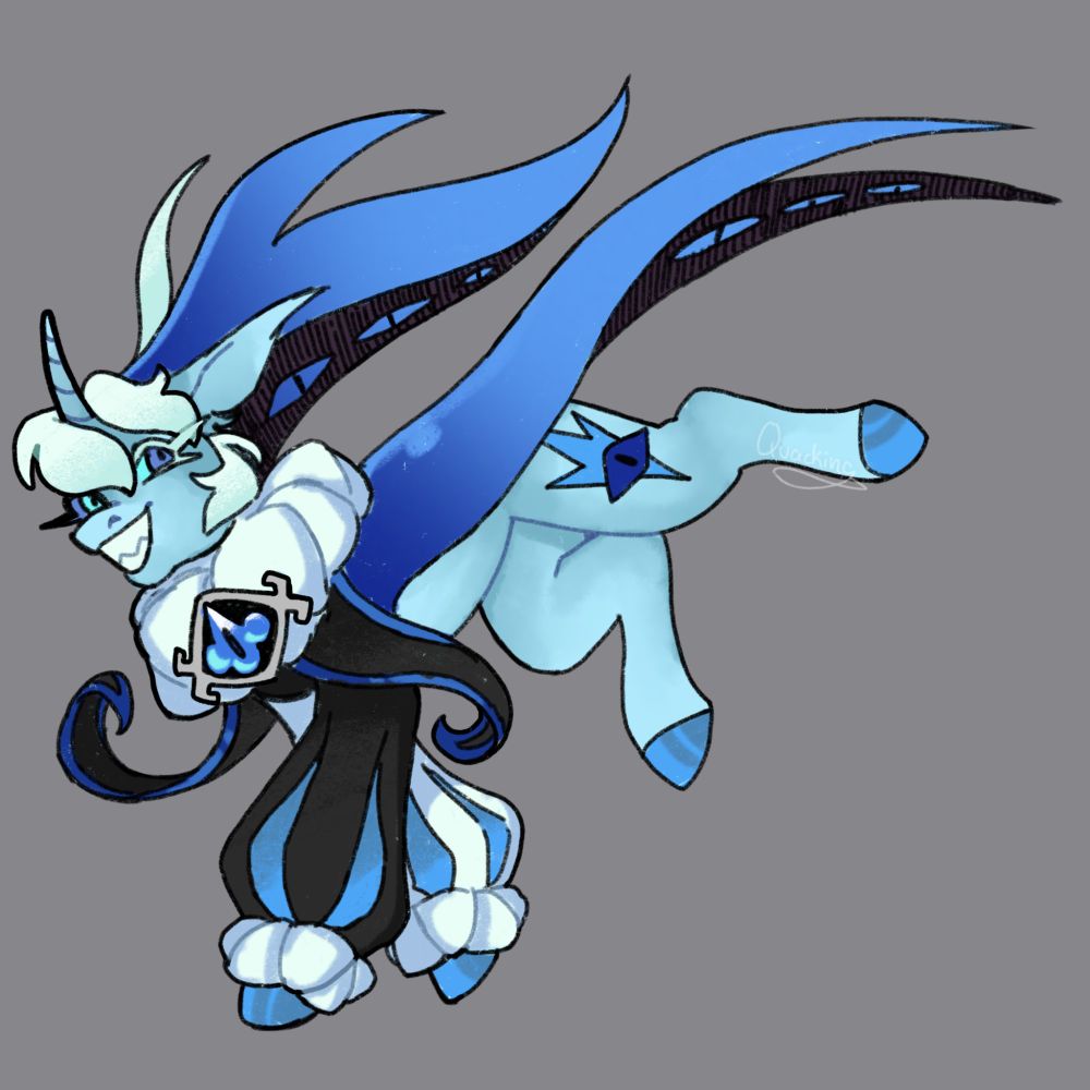 Shadow Milk Cookie from Cookie Run as a unicorn pony from My Little Pony.