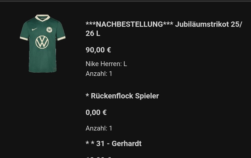VfL Wolfsburg Trikot