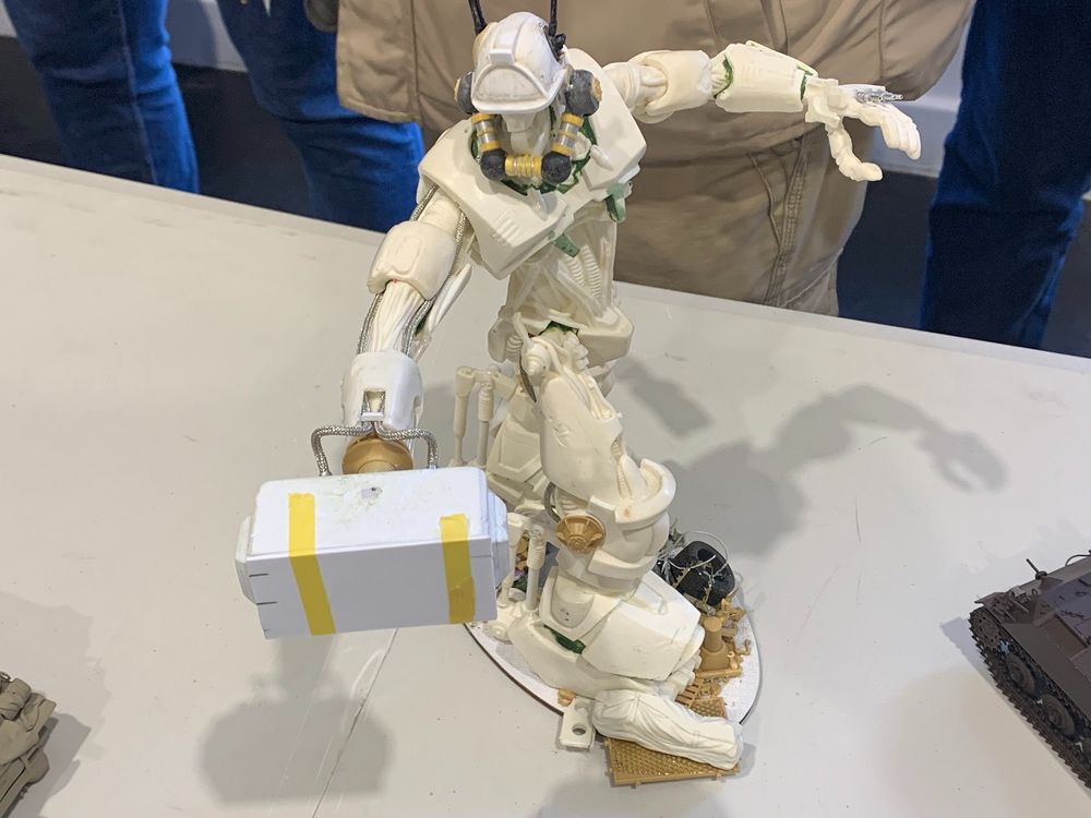 Scale model work in progress of War Robot from Judge Dredd