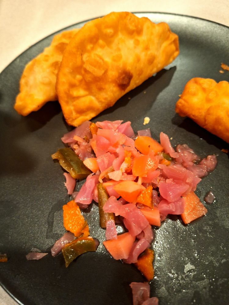 Empanadas and picked vegetable chipchop