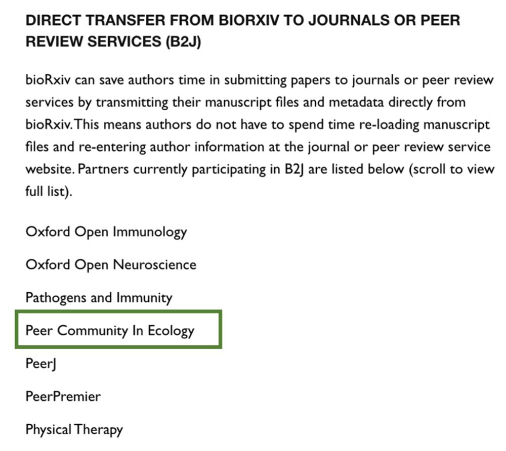 Direct Preprint Submission to PCI from bioRxiv - Peer Community In