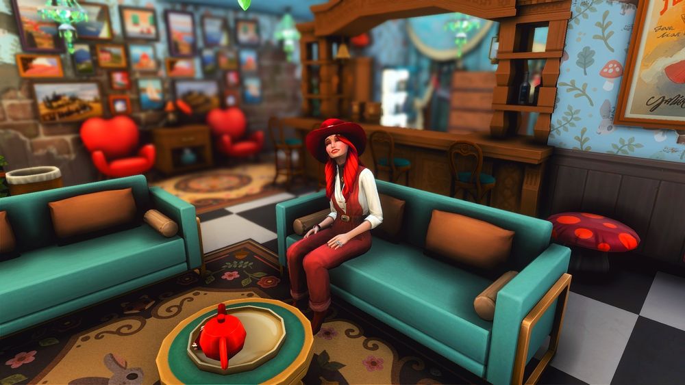 An Alice in Wonderland themed build in the Sims 4 for the Underland Collab