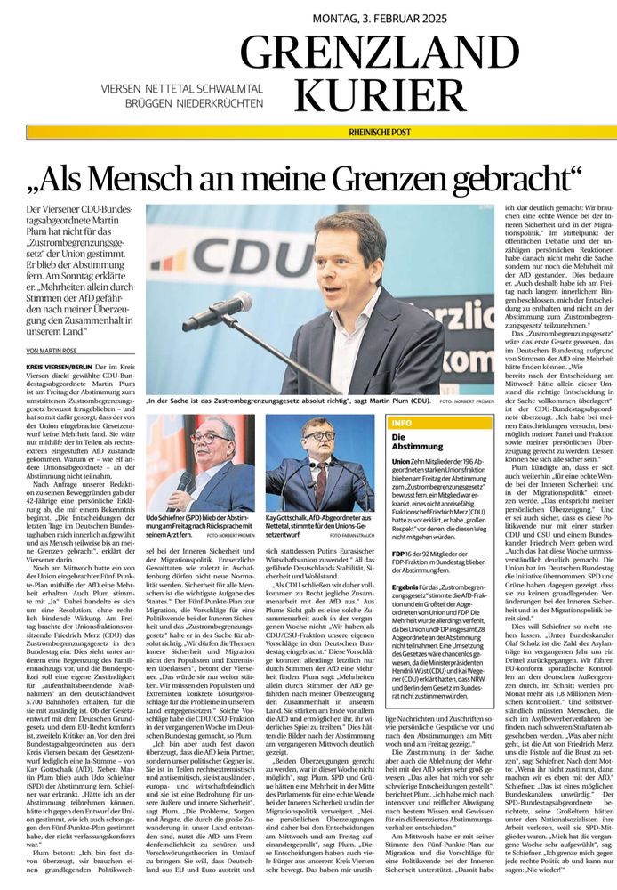 Martin Plum begründet in der RP seine Entscheidung, nicht an der Abstimmung teilzunehmen