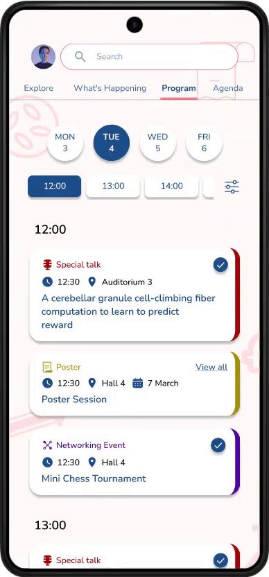 Natural language search in Axy's attendees app for conferences