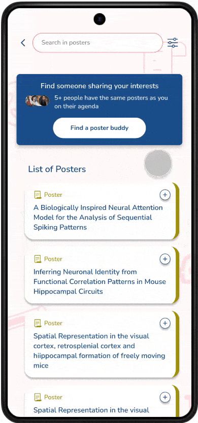 Find poster buddies with Axy's conference app for attendees