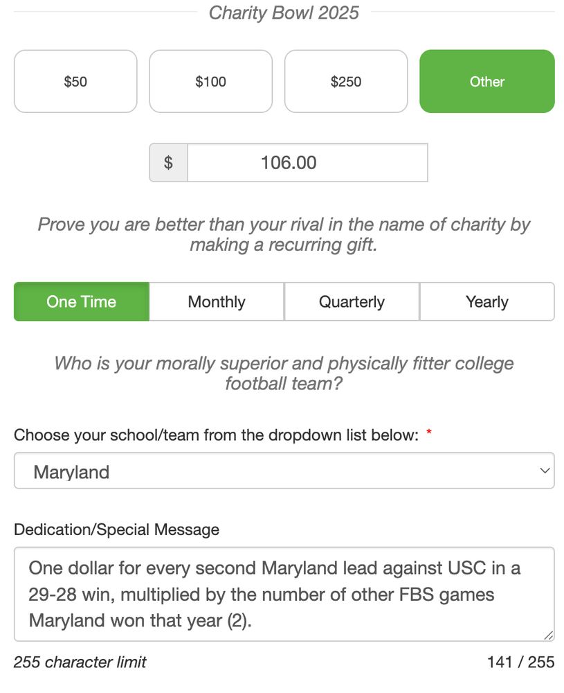 A screenshot of the new american pathways donation page. 