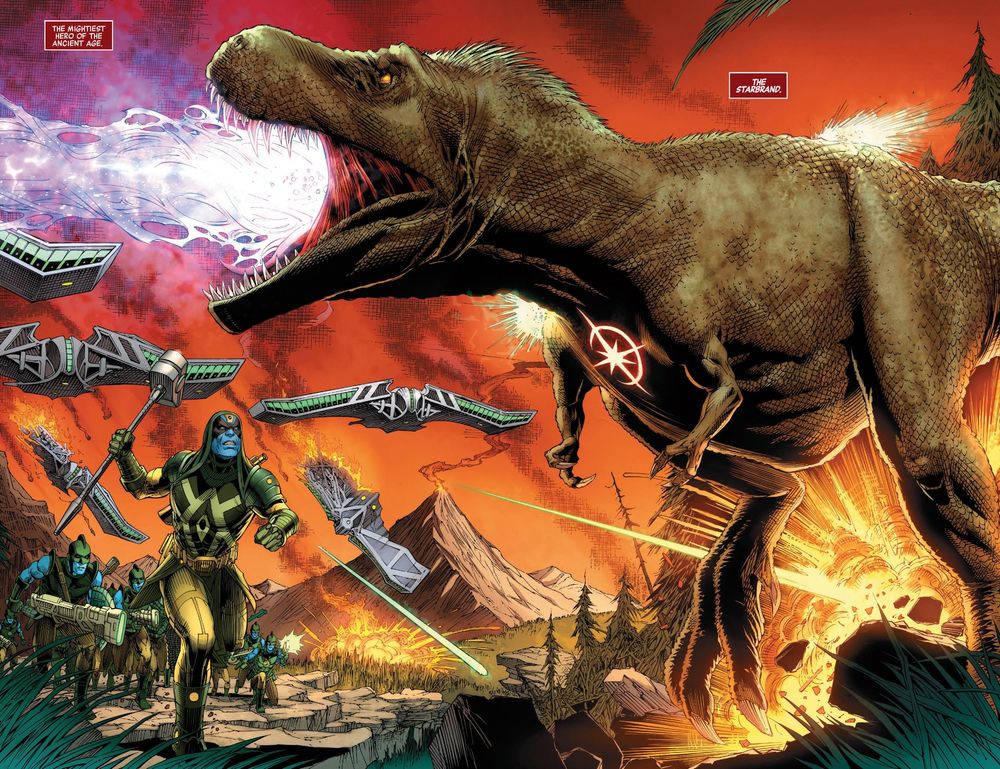 And then the T-Rex kicked the Kree’s ass because they are really bad at conquering Earth. 