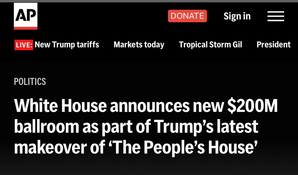 While the country burns and people can’t afford food, The pedo in chief will be building a $200M ballroom at the White House 