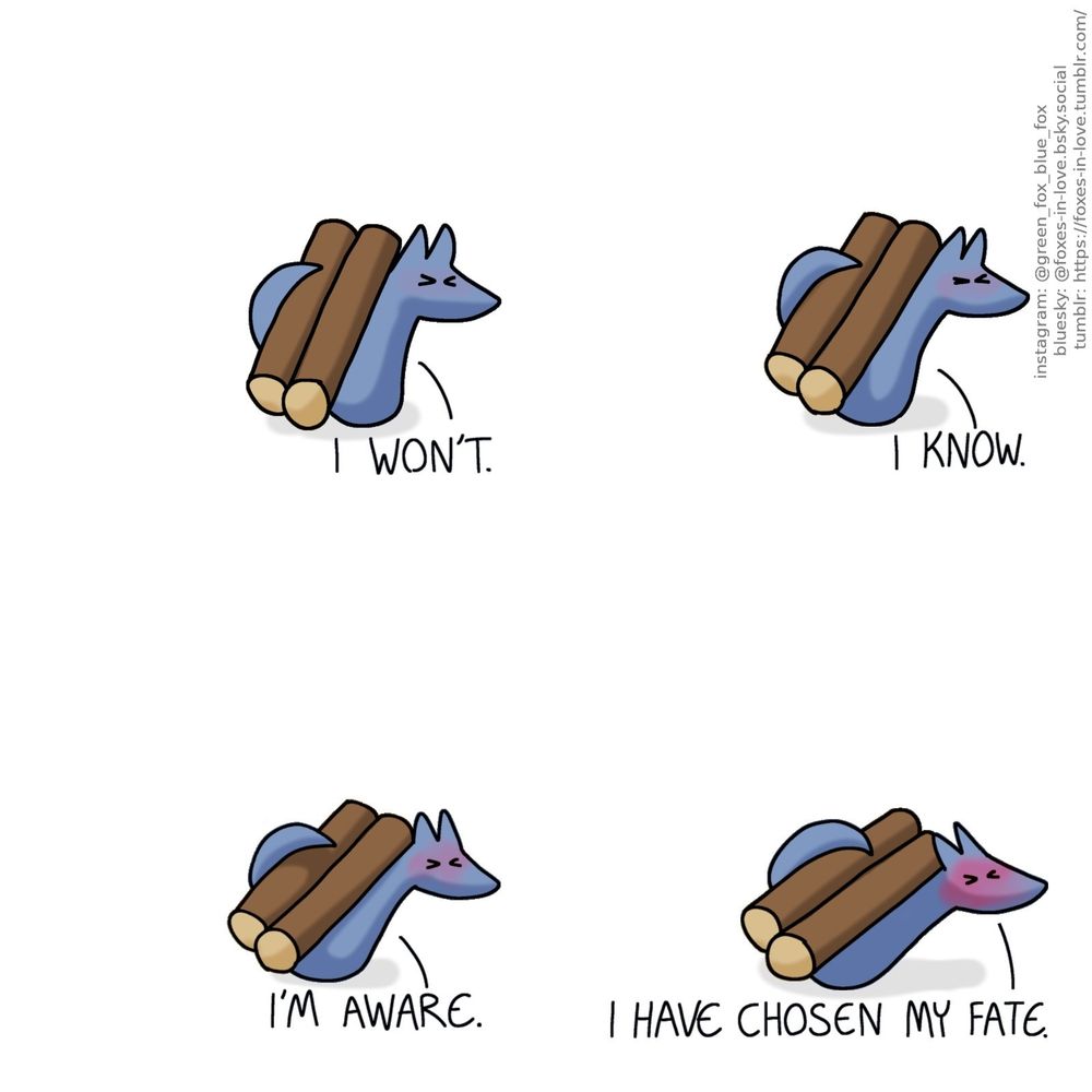 The exact same comic but with only blue and his dialogues, the other foxes were cut out.