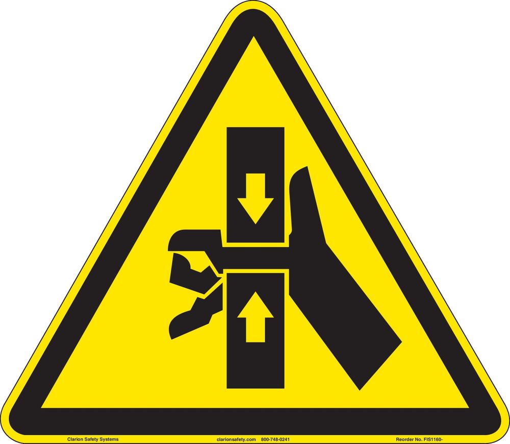 the vertical hand crush/force from top/bottom osha logo