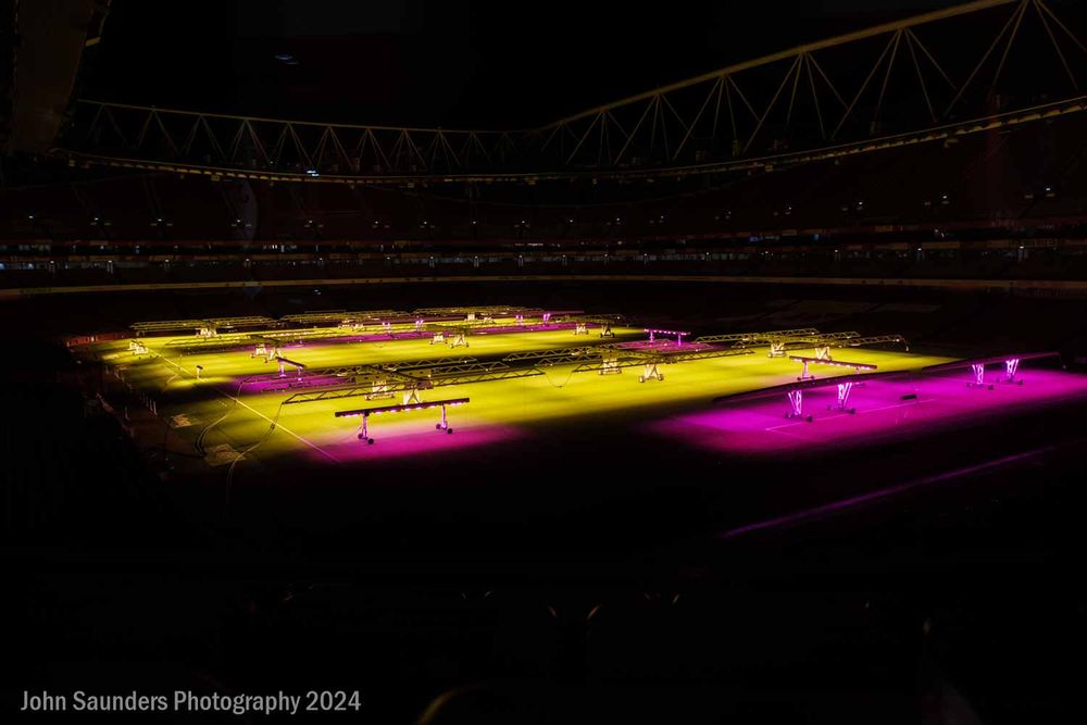 Arsenal FC's Emirates Stadium by night