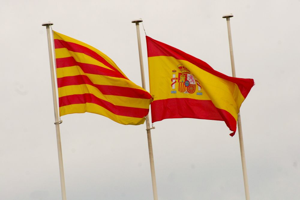 Spanish and Catalan flags