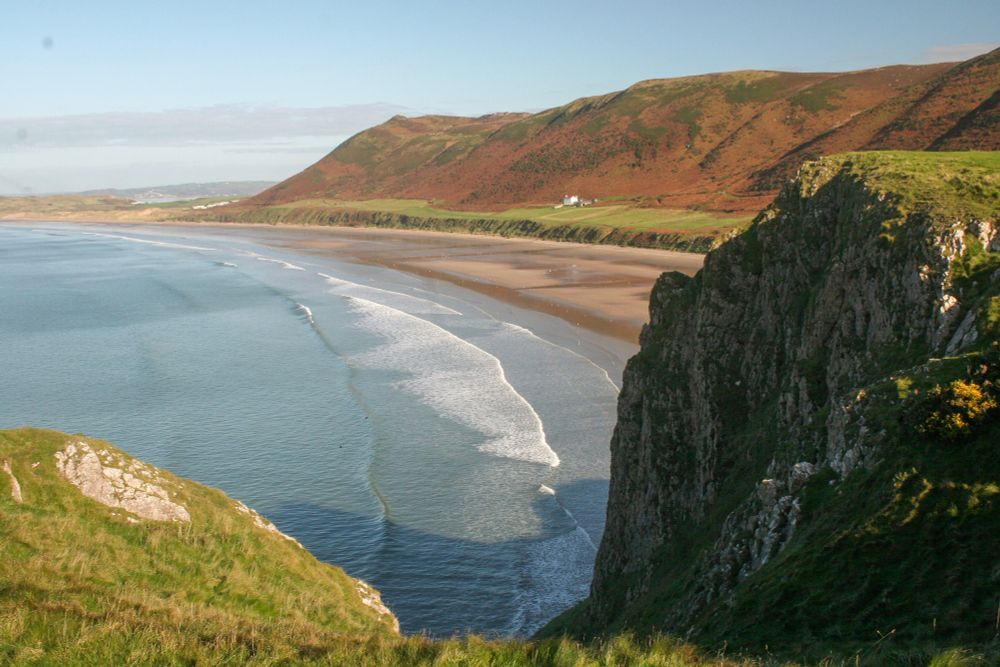 Rossili, Wales view from Worms Head path