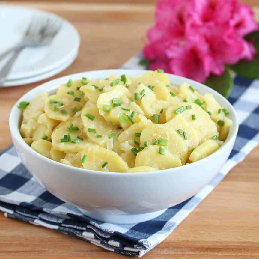 This authentic German potato salad recipe from the Swabia region will transport you back to best German restaurant meals you've ever had!