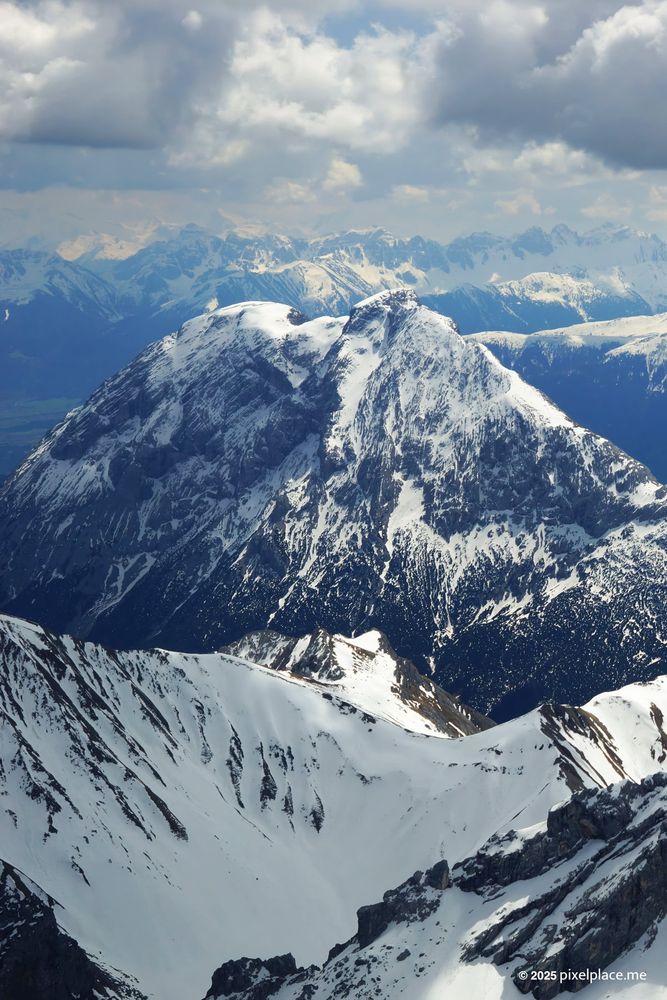 View of Snow-capped Mountain Peaks from Zugspitze