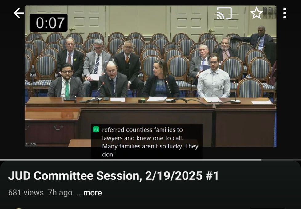 a photo of people giving testimony in the House Judiciary Committee