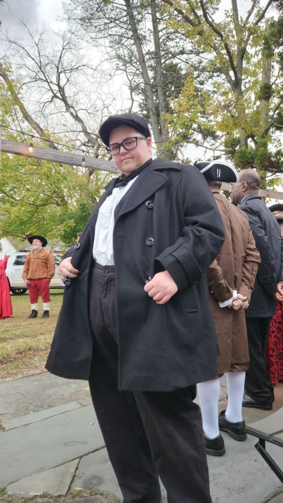 Me dressed as a Victorian immigrant ghost. 