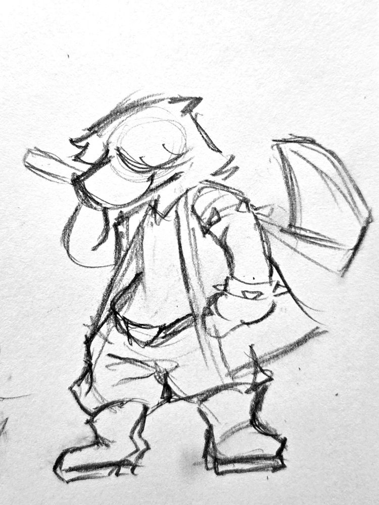 Susie's battle sprite, hand-drawn in my style