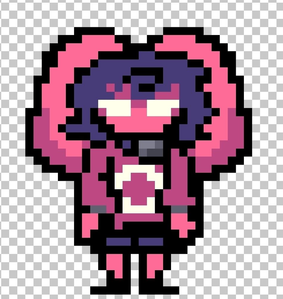 My sona but in pixel art. It's supposed to mimic the style of deltarune, but honestly it might just be regular old pixel art.