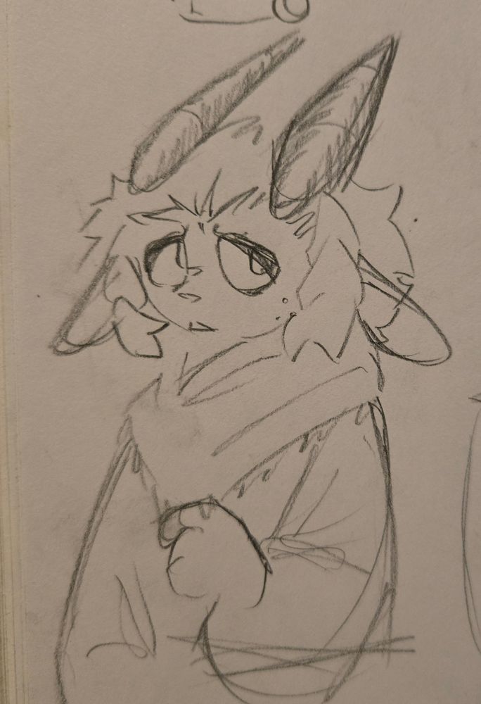 throwing in a sketch of my revamped yeti oc, Sorbette's unmasked form. sadly shes no longer a ball of lint 😔 but i think its for the better because i like this iteration of her so far