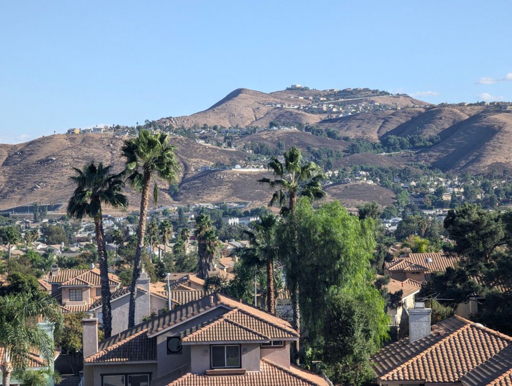 Looking self in Corona California east of Los Angeles at a local hill which is gone brown due to the sun