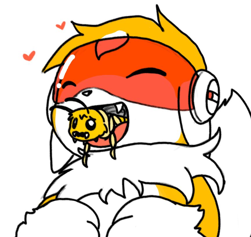 Sher eating a bug