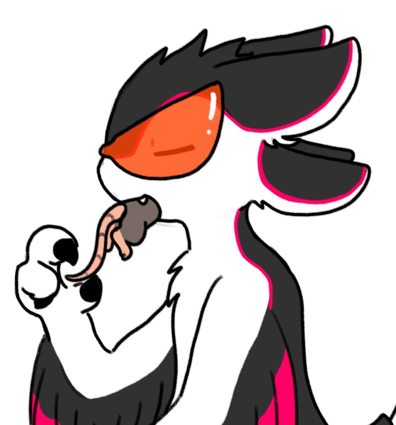 Rowi eating a Mellor (alien mouse/rat)