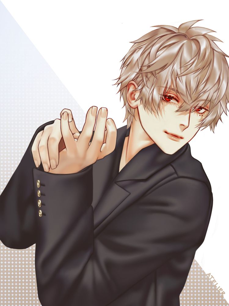 Ikemen Prince fanart of Licht Klein wearing a black blazer while posing casually with his hands.