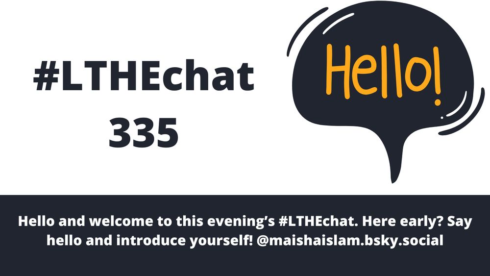 Speech bubble with the word Hello in it.  Other text encouraging participants to provide introductions 