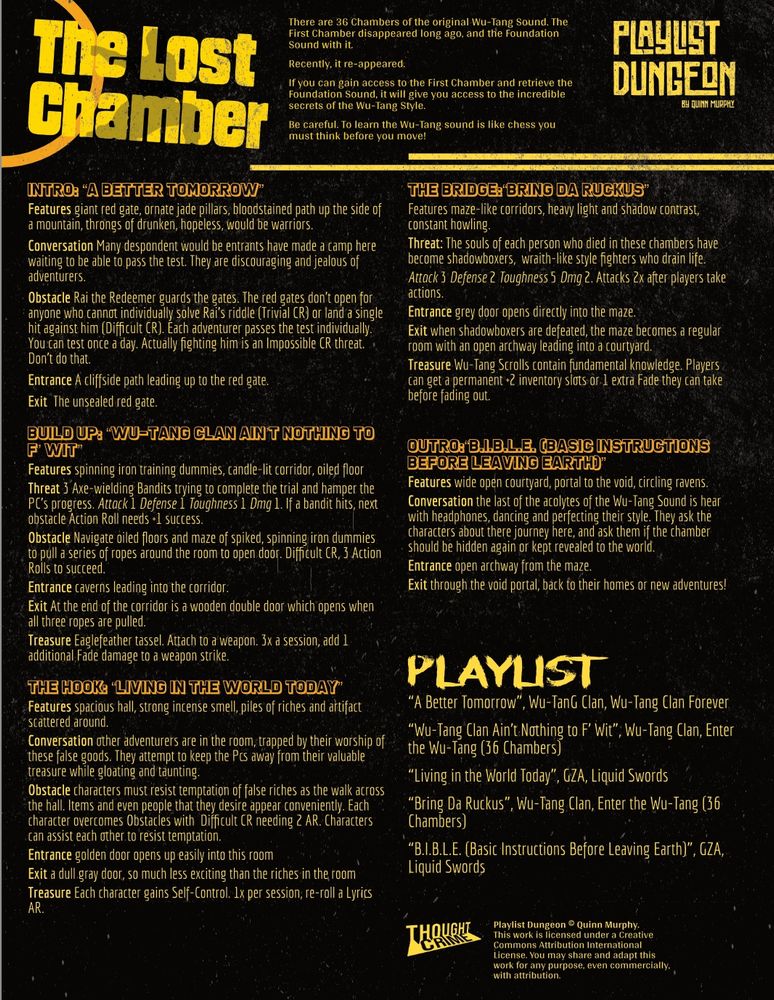 A sample for The Lost Chamber a 5 song dungeon for Playlist Dungeon.