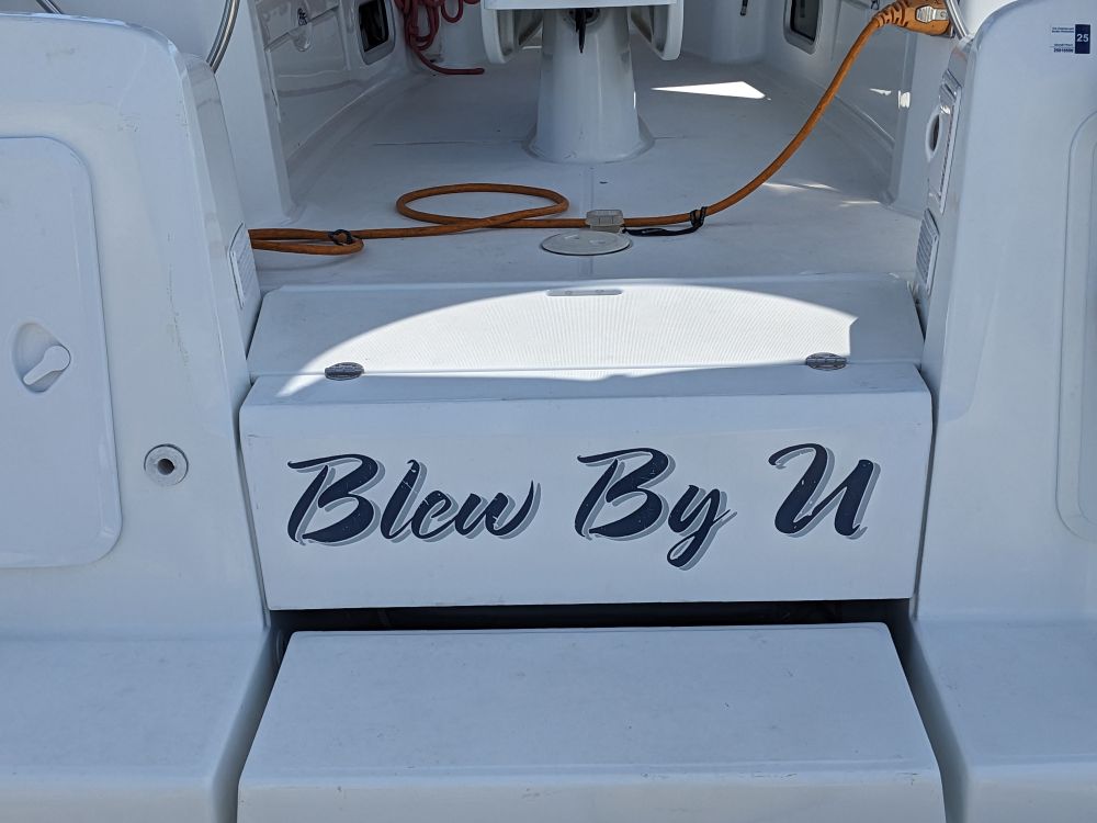 A sailboat named Blew By U. 