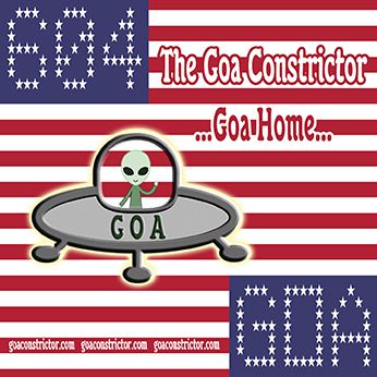 The Goa Constrictor - Goa-Home cover art. Flag with UFO, Alien, and stars spelling out "GOA" and "604"
