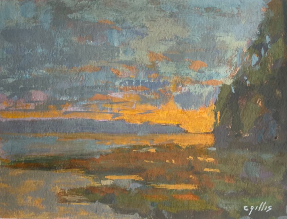 Sunset marsh painting 